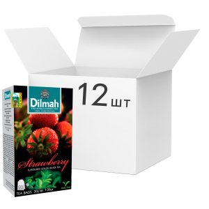 Упаковка чаю Dilmah чорного Полуниця 12 пачок по 20 пакетиків (19312631142225) ТОП в Луцьку
