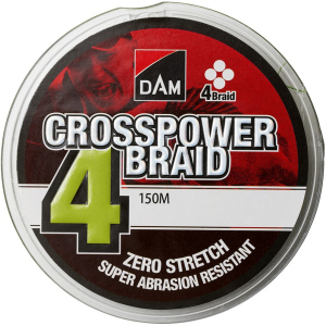 Шнур DAM Crosspower 4-Braid 150 м 0.10 мм 4.5 кг Зелений (66575) ТОП в Луцьку