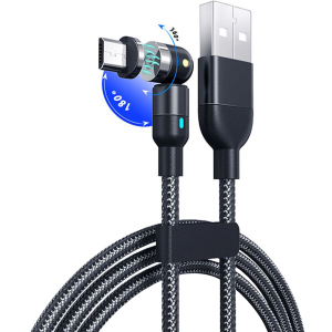 Магнітний кабель XoKo SC-390 Magneto 540° 3 в 1 Lightning - Micro USB - USB Type-C 1 м Black (SC-390MGNT-BK) краща модель в Луцьку