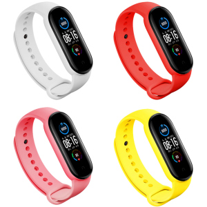 Набор ремешков 4 цвета BeCover для Xiaomi Mi Smart Band 5 / Mi Smart Band 6 Girl (705340) ТОП в Луцке