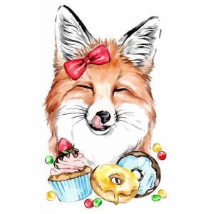 Набор для творчества Rosa Start акриловая живопись по номерам Cute Fox 35 х 45 см (4823098516439) в Луцке