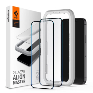 Захисне скло Spigen Glas.tR Full Cover Align Master 2-Pack для iPhone 12 Mini Black надійний