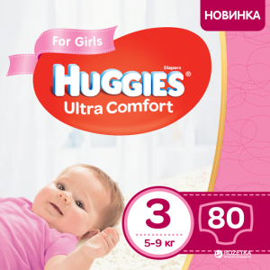 Подгузники Huggies Ultra Comfort 3 Mega для девочек 80 шт (5029053543604) в Луцке