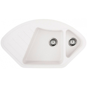 Кухонна мийка GRANADO Barcelona white (1105) + подвійний сифон для кухонної мийки Nova з ексцентриком надійний