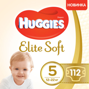 Підгузки Huggies Elite Soft 5 12-22 кг 112 шт (5029054566237) в Луцьку