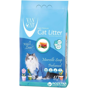 Наполнитель для кошачьего туалета Van Cat Super Premium Quality Marseille Soap Бентонитовый комкующий 10 кг (12 л) (8699245857412/8699245856095) надежный