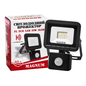 Прожектор светодиодный MAGNUM FL ECO LED 10Вт slim 6500К IP44 с датчиком движения в Луцке