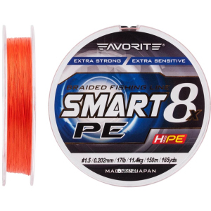 Шнур Favorite Smart PE 8x 150 м # 1.5/0.202 мм 11.4 кг Червоно-жовтогарячий (16931084) ТОП в Луцьку