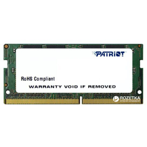 Оперативна пам'ять Patriot SODIMM DDR4-2400 4096MB PC4-19200 Signature Line (PSD44G240082S) краща модель в Луцьку