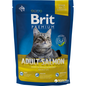 Сухий корм для дорослих кішок із лососем Brit Premium Adult Salmon 1.5 кг (8595602513123) в Луцьку