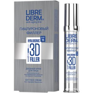 Гіалуроновий 3D філер денний крем для обличчя SPF 15 Librederm 30 мл (4620002184919)