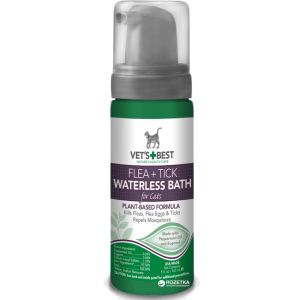 купити Миюча піна VET`S BEST Flea&amp;Tick Waterless Bath For Cats від бліх, кліщів та москітів для кішок 147 мл (vb10521)