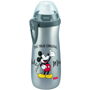 Поильник NUK Disney Mickey Sport с насадкой тяни-толкай 450 мл черный с серым (4008600400684) в Луцке