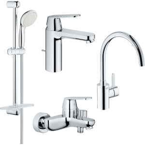 Набір змішувачів GROHE Eurosmart Cosmopolitan 126115MK M-size (23325000+32831000+27926001+32843000) краща модель в Луцьку