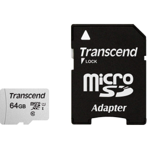 Transcend 300S microSDXC 64GB UHS-I U1 + SD-адаптер (TS64GUSD300S-A) в Луцьку