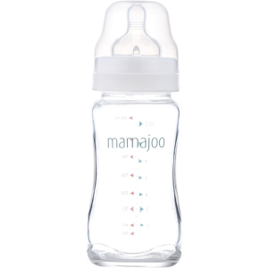 Скляна пляшка для годування Mamajoo №2 M із силіконовою соскою 240 мл (8697767124418) ТОП в Луцьку