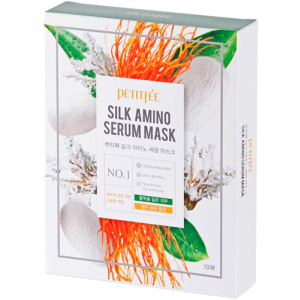 Маска для обличчя із протеїнами шовку Petitfee Silk Amino Serum Mask 10 х 25 г (8809508850030) краща модель в Луцьку