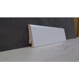 Плинтус деревянный шпонированный Kluchuk White Plinth Євро 60х19х2200 Белый KLW01 лучшая модель в Луцке