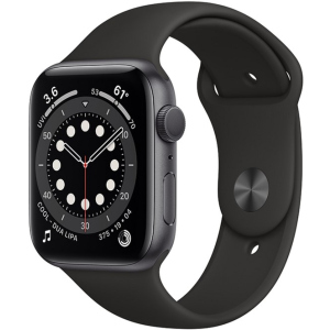 купить Смарт-часы Apple Watch Series 6 GPS 44mm Space Gray Aluminium Case with Black Sport Band (M00H3UL/A)