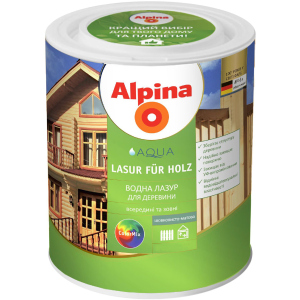 Лазур Alpina Aqua Lasur Fur Holz шовковисто-матовий 0.75 л Прозорий (930375) ТОП в Луцьку