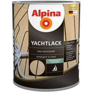 Лак палубный Alpina Yachtlack шелковисто-матовый 0.75 л Прозрачный (948103986) в Луцке