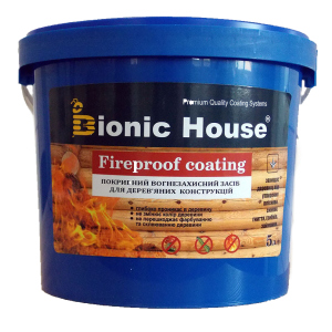 Вогнезахисна фарба для дерева Bionic House "Fireproof coating" 5кг краща модель в Луцьку