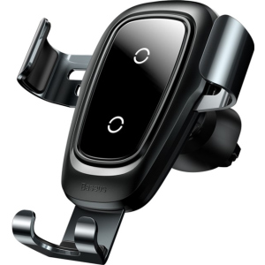 хорошая модель Автодержатель для телефона с беспроводной зарядкой Baseus Metal Gravity Car Mount Black (WXYL-B0A)