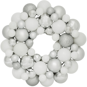 Венок декоративный Jumi с елочных пластиковых шариков 34 см Белый с серебристым (5900410379176) рейтинг