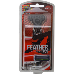 Станок для бритья Feather F3 Кассетный + 2 запасных лезвия (4902470463407) ТОП в Луцке