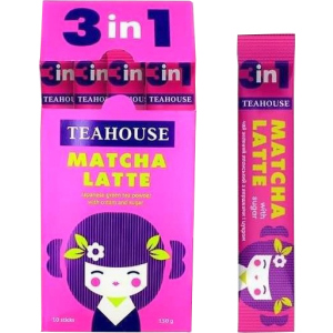 Матча латте Teahouse з цукром 3 в 1 у стиках 10 шт x 15 г (4820209840971) краща модель в Луцьку