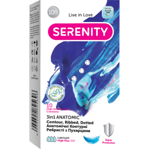 Презервативи Serenity 3 in 1 Anatomic 10 шт (6949402825696)