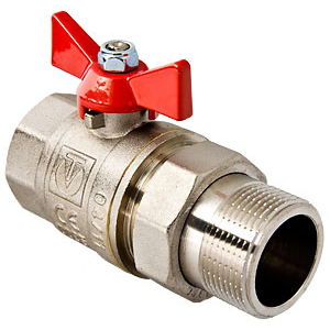 Кран із напівзгоном Valtec DN 1/2" (PN 40) з червоною ручкою (VT.227.N.04) краща модель в Луцьку