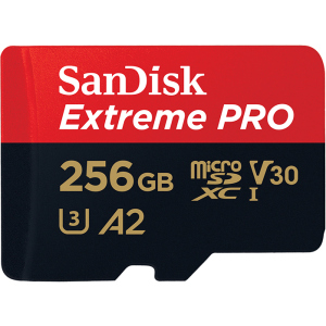 SanDisk microSDXC 256GB C10 UHS-I U3 A2 Extreme Pro V30 + SD-адаптер (SDSQXCZ-256G-GN6MA)