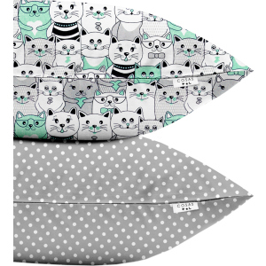 Набор наволочек Cosas Бязь Set Pillow Cats Dots 40х60 см 2 шт Grey (4822052025154)