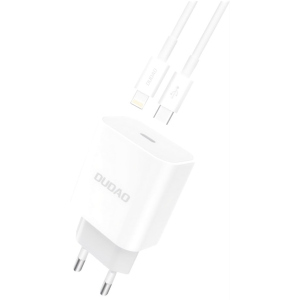 Зарядний пристрій Dudao Power Port PD A8EUset 20W Type-C з кабелем Type-C Lightning White (QT-DudaoA8EUset) ТОП в Луцьку