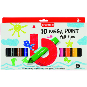 Набір фломастерів Bruynzeel Mega Point 10 кольорів (8712079420918)