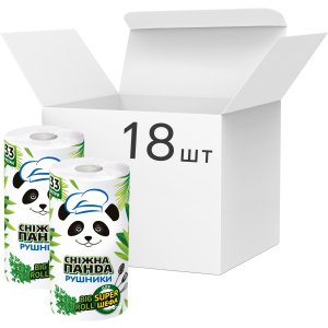 Упаковка бумажных полотенец Снежная Панда Big Roll 2 слоя 18 шт (4823019010985) ТОП в Луцке