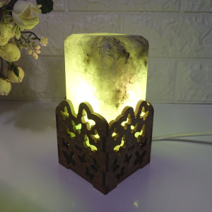 Соляна лампа EcoDecorLamp Прямокутник у дереві Метелики маленький краща модель в Луцьку