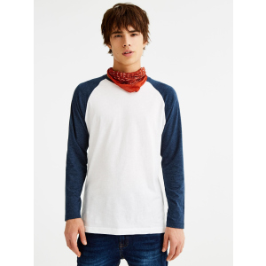 купити Чоловічий лонгслів Pull & Bear 5230/501/401-AAVV M Білий-синій (DD3000002399383_05230501401036)