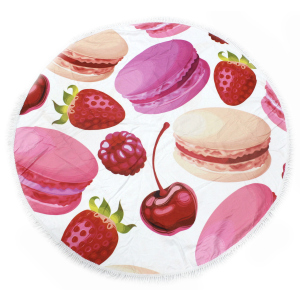 хороша модель Пляжний рушник MirSon №5075 Summer Time Fruit Macaroons 150x150 см (2200003947830)