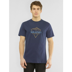 Футболка Salomon Blend Logo Tee M LC1408400 S Синя (0193128348342) ТОП в Луцьку