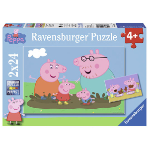 Пазл Ravensburger Свинка Пеппа Веселощі 24 елементи х 2 шт (4005556090822) краща модель в Луцьку