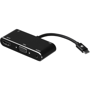 Адаптер 2E Type-C - USB 3.0 Female + AUX + HDMI Female + VGA + USB Type-C Female 0.15 м (2E-W1408) ТОП в Луцьку