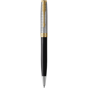 Ручка кулькова Parker Sonnet 17 Metal & Black Lacquer (68132) ТОП в Луцьку