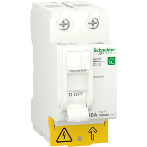 Дифференциальный выключатель нагрузки Schneider Electric RESI9 40 A, 100 мА, 2P, тип АС лучшая модель в Луцке