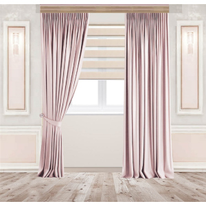 Комплект штор Декорін Оксамитові Світло-рожеві 255х150 2 шт (Vi 101486) в Луцьку