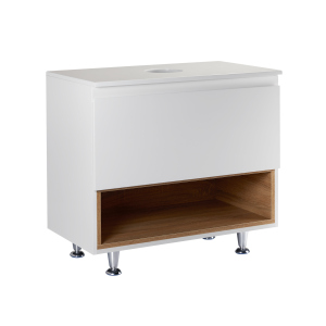 хороша модель Тумба підлогова Qtap Robin 800х616х437 White/Whitish oak зі стільницею QT1380TNН8001WWO