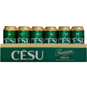 Упаковка пива Cēsu Premium Green Gluten-free Lager безглютенове світле фільтроване 4.7% 0.5 л х 24 шт (4750142004058) в Луцьку