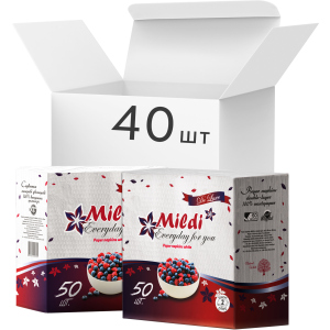 купить Упаковка салфеток Mildi De Luxe двухслойных 33х33 см 40 пачек по 50 шт Белых (4820032450705)