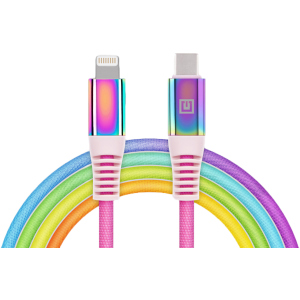 Кабель Real-El MFI PD USB Type C - Lightning Rainbow 1 м (EL123500054) надійний